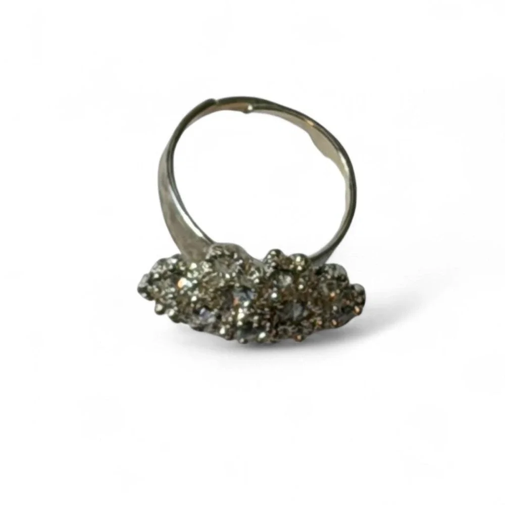 Vintage Silver Tone Costume‎ Cocktail Ring